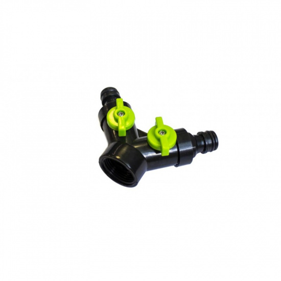 WMC TOOLS Тройник-разветвитель с регуляторами (3/4"х 2 штуцера),на блистере TG7207019-1 - 1