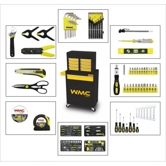 WMC TOOLS Тележка инструментальная с набором инструментов 257пр WMC257 - 1