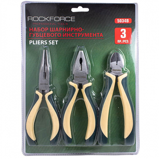 ROCK FORCE Набор шарнирно-губцевого инструмента 3пр. RF-5034B - 1
