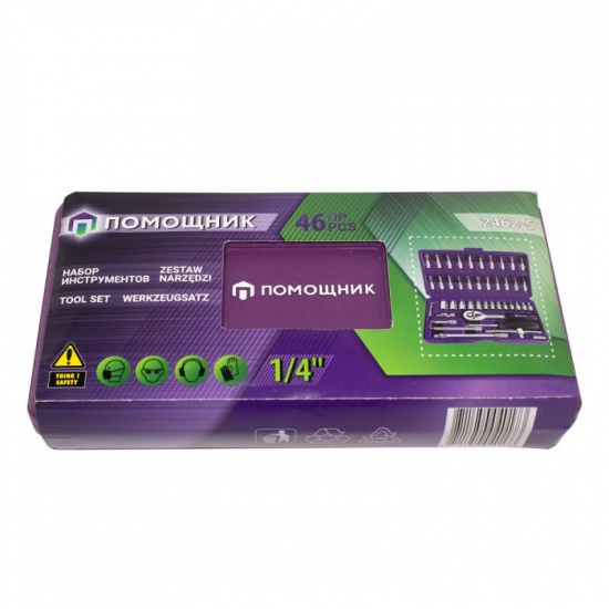 ПОМОЩНИК Набор инструментов 46пр. 1/4" (6гр.) P2462-5 - 1