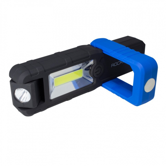 ROCK FORCE Лампа светодиодная аккумуляторная(5W COB+1W,магнит,180гр.,250Lm,2000mAh,зарядка12V,время раб.3ч,время заряд.2-3ч,защита гнезда зарядки) RF-F-01402 - 1