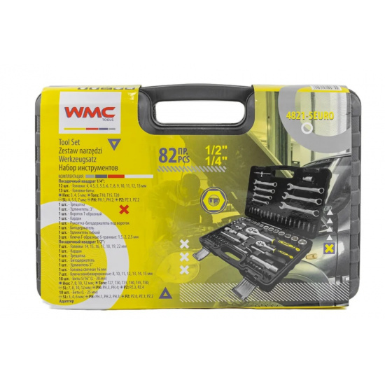 WMC TOOLS Набор инструментов 82пр. 1/4'', 1/2''(6гр)(4-22мм) WMC-4821-5EURO - 1