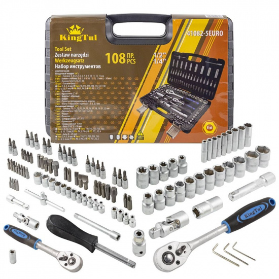 KINGTUL Набор инструментов 108пр.1/2",1/4" (6гр.) KT-41082-5EURO - 1