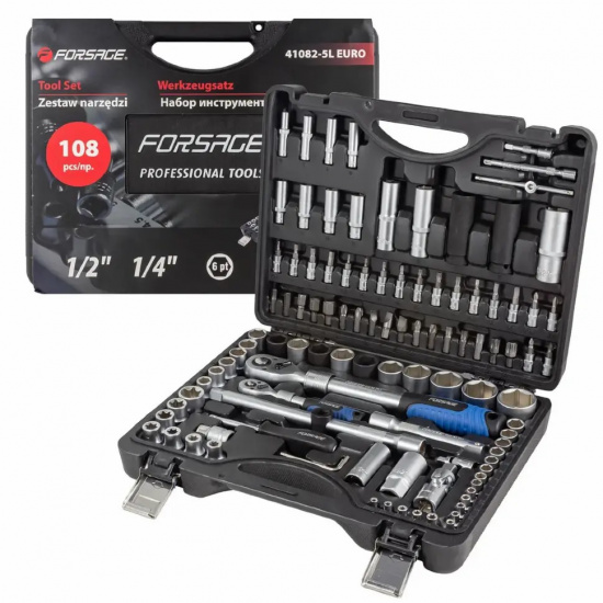 FORSAGE Набор инструментов 108пр.1/4",1/2" (6гр.)(4-32мм) F-41082-5LEuro - 1