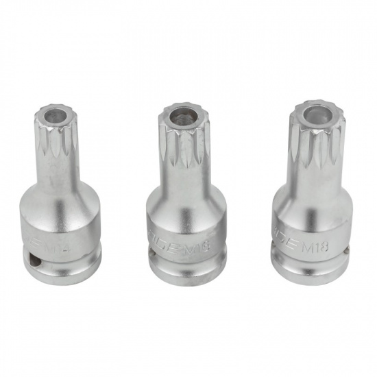 FORSAGE Набор Головок-бит SPLINE с отверстием 1/2'',3пр. (L-60мм,M14, M16, M18) F-248060-3 - 1
