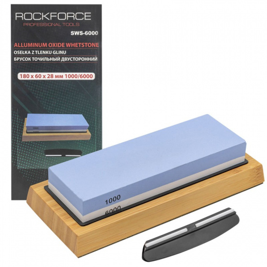 ROCK FORCE Брусок точильный двусторонний 180x60x28mm 1000/6000 RF-SWS-6000 - 1