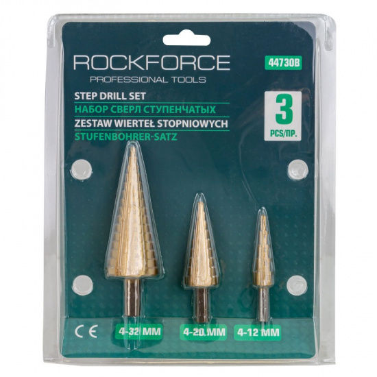 ROCK FORCE Набор сверл ступенчатых RF-44730B - 1