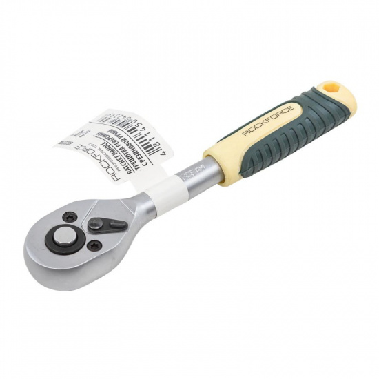 ROCK FORCE Трещотка реверсивная с резиновой ручкой 1/4" RF-80222W - 1