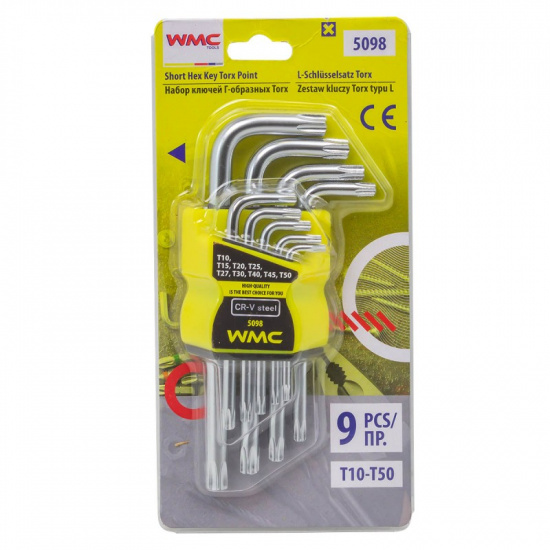 WMC TOOLS Набор ключей Г-образных Torx 9пр. WMC-5098 - 1