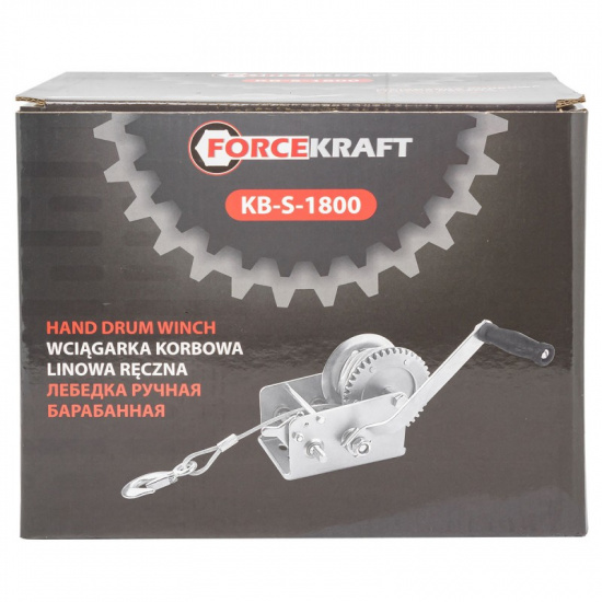 FORCEKRAFT Лебедка барабанная ручная г/п 810кг FK-KB-S-1800 - 1