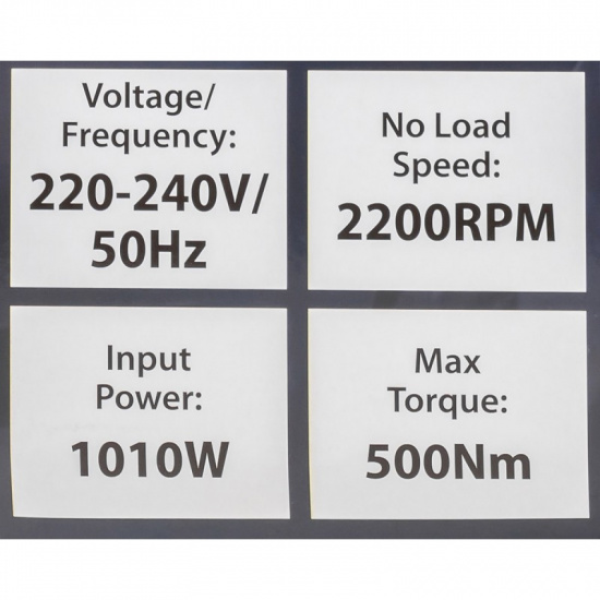 FORCEKRAFT Гайковерт ударный электрический 1/2" (220-240V, 1010W, 500Нм) с комплектом головок (17, 19, 21, 22мм) FK-F-03071 - 1