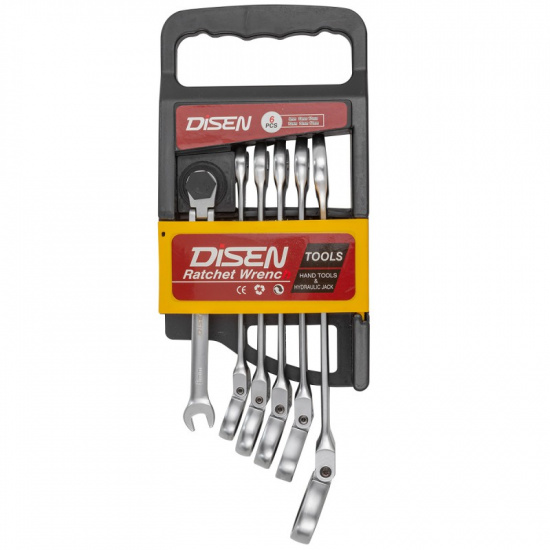 DISEN Ключи трещоточные с шарниром (8-17мм), набор 6пр. DSH1505F - 1