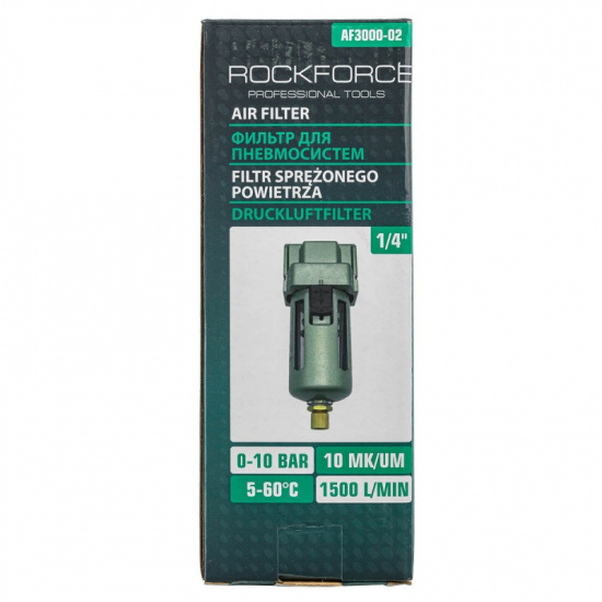 ROCK FORCE Фильтр воздушный для пневмосистем 1/4" RF-AF3000-02 - 1