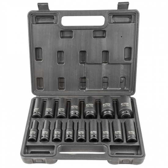 FORSAGE Набор головок ударных глубоких, 16пр.,1/2"(10-19, 21, 22, 24, 27, 30, 32мм),в кейсе F-4169-5MPB - 1