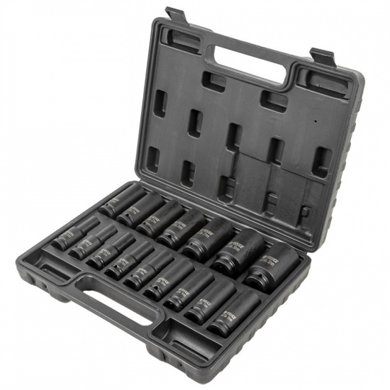 FORSAGE Набор головок ударных глубоких, 16пр.,1/2"(10-19, 21, 22, 24, 27, 30, 32мм),в кейсе F-4169-5MPB - 1