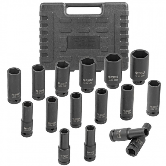 FORSAGE Набор головок ударных глубоких, 16пр.,1/2"(10-19, 21, 22, 24, 27, 30, 32мм),в кейсе F-4169-5MPB - 1