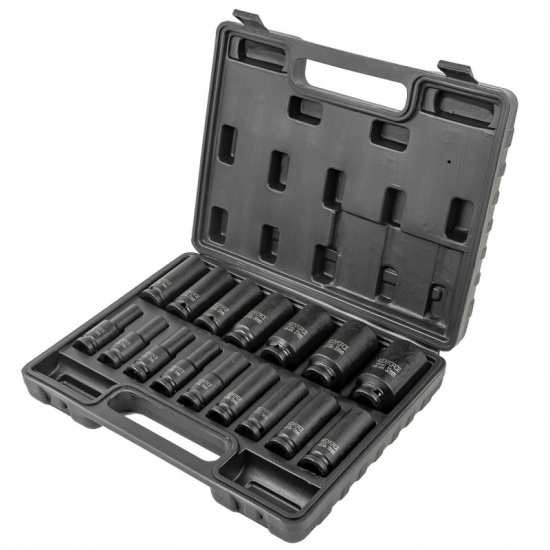 ROCK FORCE Набор головок ударных глубоких, 16пр.,1/2"(10-19, 21, 22, 24, 27, 30, 32мм),в кейсе RF-4169-5MPB - 1