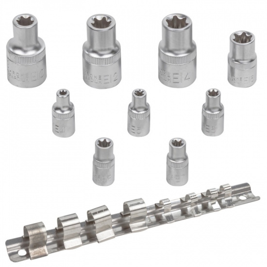 BAUMAUTO Головки Е-профиль, набор 9пр., 1/4", 1/2" BM-4098(1/4",1/2") - 1