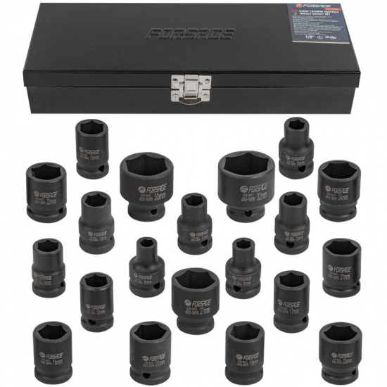 FORSAGE Набор головок ударных 20пр.,1/2"(8-24, 27, 30, 32мм), в металлическом кейсе F-4203-5MPB - 1