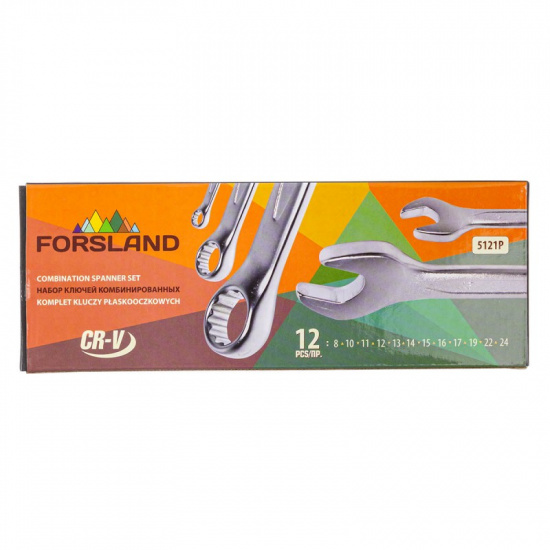 FORSLAND Ключи комбинированные, набор 12пр. (8, 10-17, 19, 22, 24мм) Forsland-5121P - 1