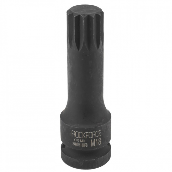 ROCK FORCE Головка-бита SPLINE глубокая ударная M18, 1/2" RF-24807818MPB - 1