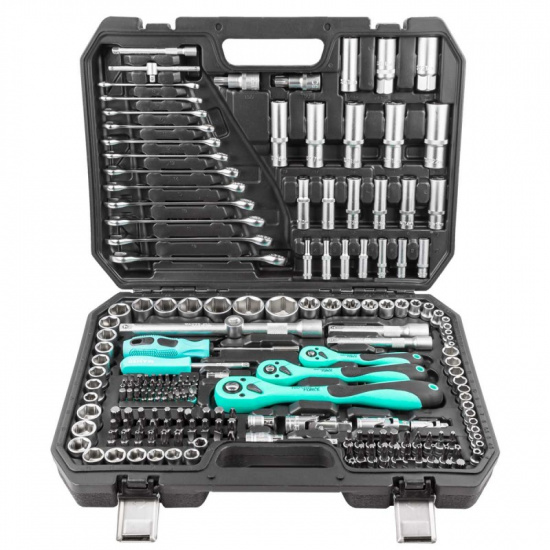 MAMEDFORCE Набор инструментов 218пр. 1/4", 3/8", 1/2" (6гр.) MF-42182-5 - 1