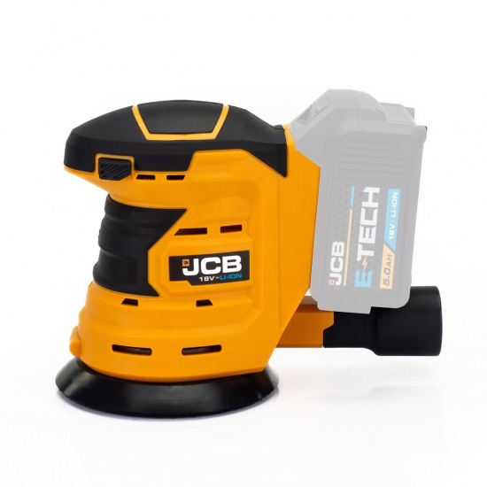 JCB Шлифмашина орбитальная аккумуляторная 18V, 0-10 000об/мин, диаметр диска  125 мм, без аккумулятора JCB-18OS-B-E - 1
