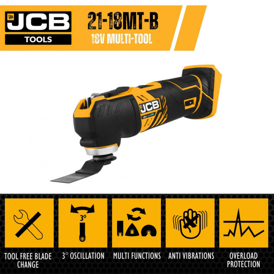 JCB Инструмент многофункциональный 18V (5000-15000 об/мин), без аккумулятора JCB-18MT-B-E - 1