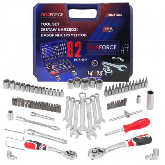 YATAFORCE Набор инструментов 82пр. 1/4", 3/8" (6гр.) YF-4821-5DS - 1