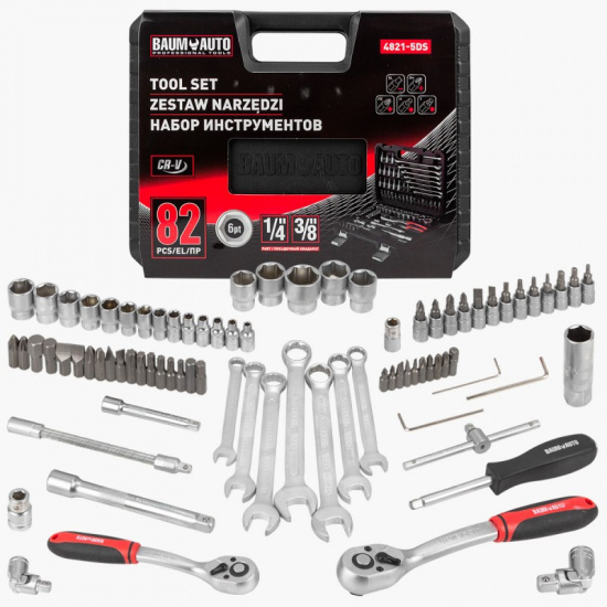 BAUMAUTO Набор инструментов 82пр. 1/4", 3/8" (6гр.) BM-4821-5DS - 1
