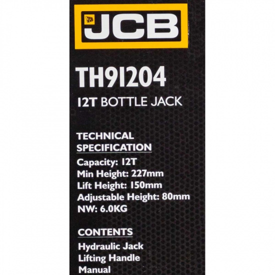 JCB Домкрат бутылочный 12т с клапаном JCB-TH91204 - 1