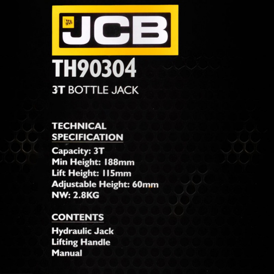 JCB Домкрат бутылочный 3т с клапаном JCB-TH90304 - 1