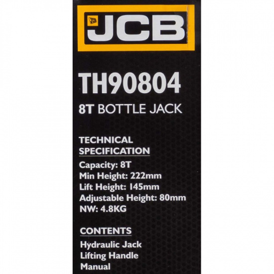 JCB Домкрат бутылочный 8т с клапаном JCB-TH90804 - 1