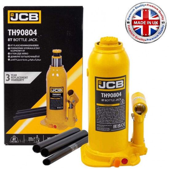JCB Домкрат бутылочный 8т с клапаном JCB-TH90804 - 1