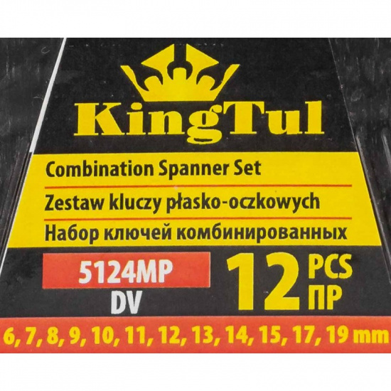 KINGTUL Ключи комбинированные, набор 12пр. (6-15, 17, 19мм) KT-5124MP DV - 1