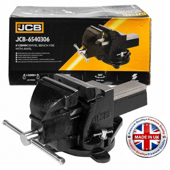 JCB Тиски стальные поворотные с наковальней 6"-150мм JCB-6540306 - 1