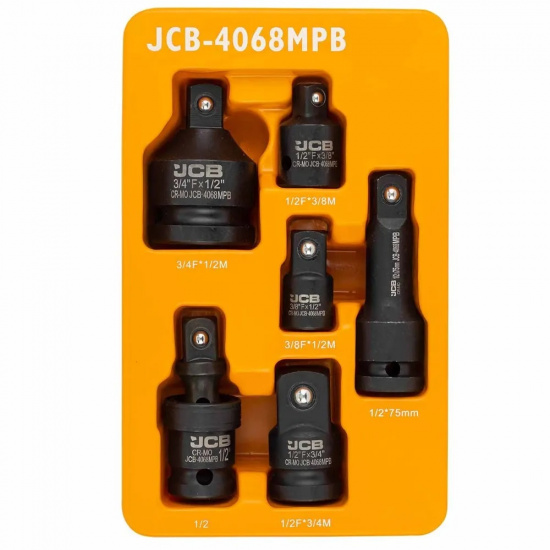 JCB Адаптеры ударные, кардан ударный, удлинитель ударный, набор 6пр. JCB-4068MPB - 1