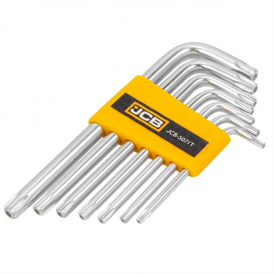 JCB Ключи Г-образные TORX с отверстием, набор 7пр. (Т10Н, Т15Н, Т20Н, Т25Н, Т27Н, Т30Н, Т40Н) JCB-5071T - 1