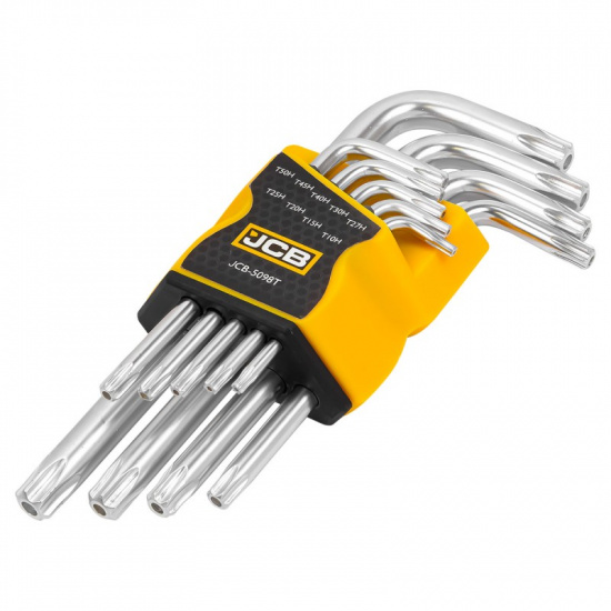 JCB Ключи Г-образные TORX с отверстием, набор 9пр. (Т10Н, Т15Н, Т20Н, Т25Н, Т27Н, Т30Н, Т40Т, Т45Н, Т50Н) JCB-5098T - 1