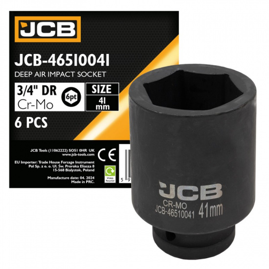 JCB Головка ударная глубокая 3/4", 41мм (6гр.) JCB-46510041 - 1