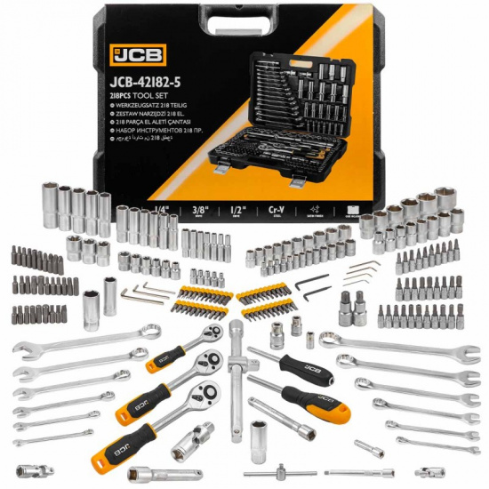JCB Набор инструментов 218пр. 1/4'',3/8'',1/2''(6гр.) JCB-42182-5 - 1