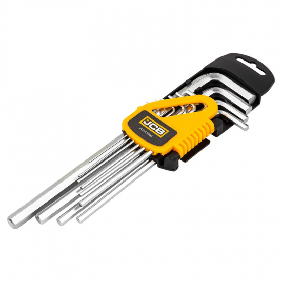 JCB Ключи Г-образные 6-гранные экстра длинные, набор 10пр.  (1.27, 1.5, 2, 2.5, 3-6, 8, 10мм) JCB-5102XL - 1