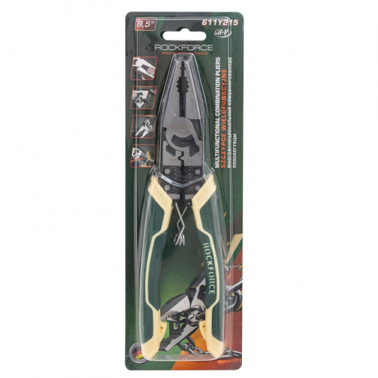 ROCK FORCE Плоскогубцы многофункциональные 8,5" RF-611Y215 - 1