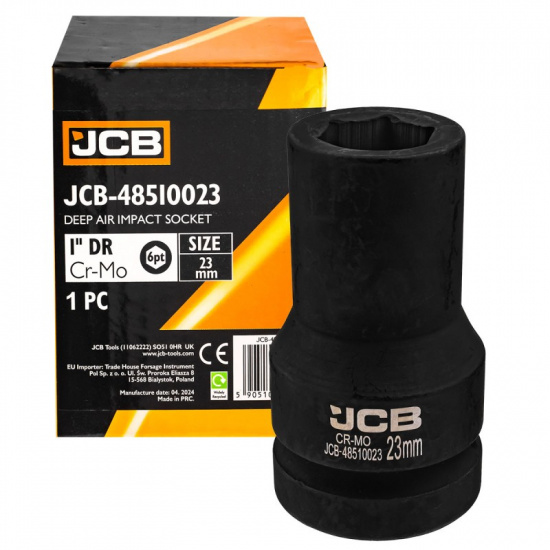 JCB Головка ударная глубокая 1", 23мм (6гр.) JCB-48510023 - 1