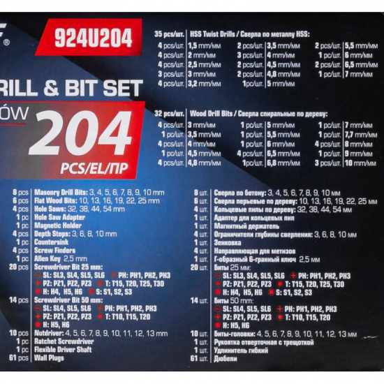 FORSAGE Набор инструмента 204пр. F-924U204 - 1