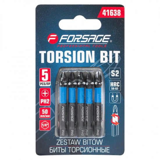 FORSAGE Биты торсионные, набор 5пр. F-41638 - 1