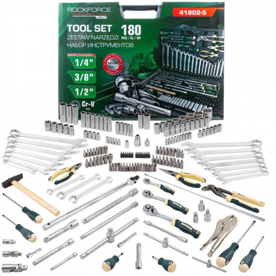 ROCK FORCE LIGHT Набор инструментов 180пр. 1/4", 3/8", 1/2" (6гр.) RF LIGHT-41802-5 - 1