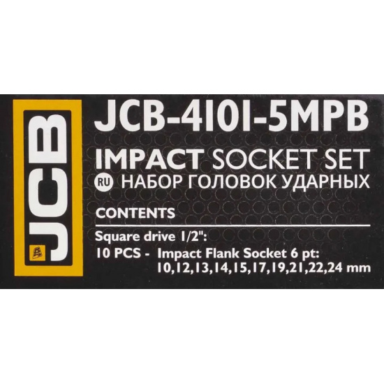 JCB Головки ударные, набор 10пр., 1/2" (6гр.) JCB-4101-5MPB - 1
