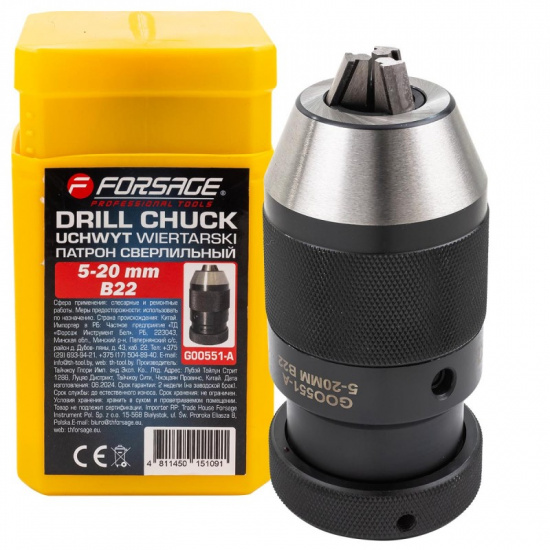 FORSAGE Патрон цанговый для дрели (5-20мм, B22) F-G00551-A - 1
