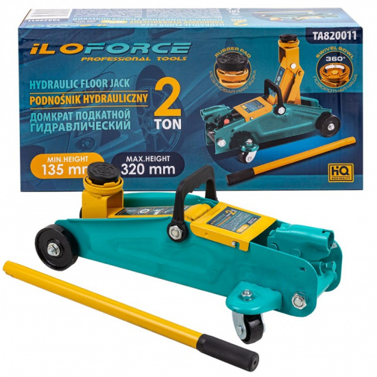 ILOFORCE Домкрат подкатной гидравлический 2т (h min 135мм, h max 320мм) IF-TA820011 - 1